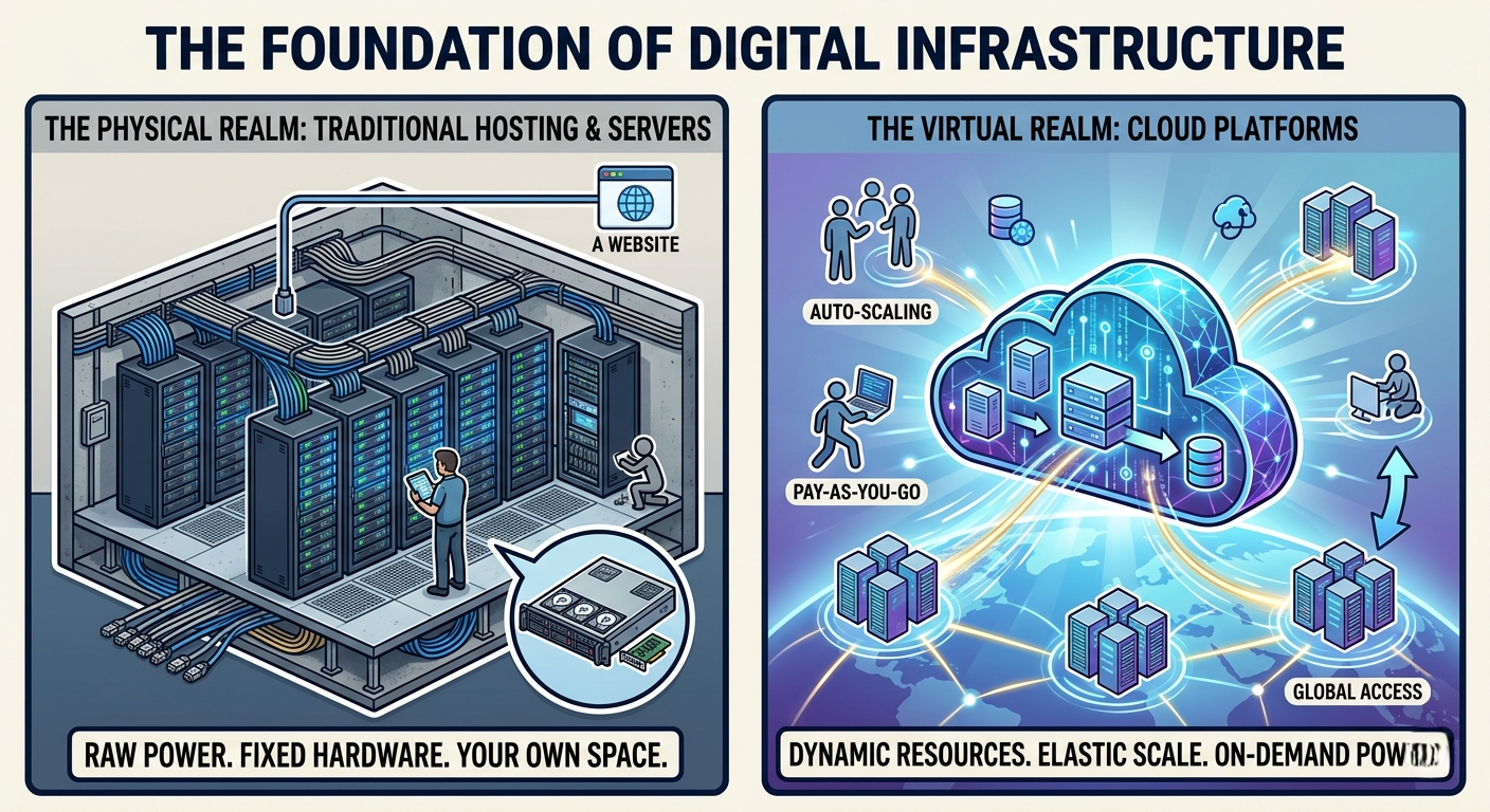 Hosting, Servers, and Cloud Platforms: The Foundation of Modern Digital Infrastructure
